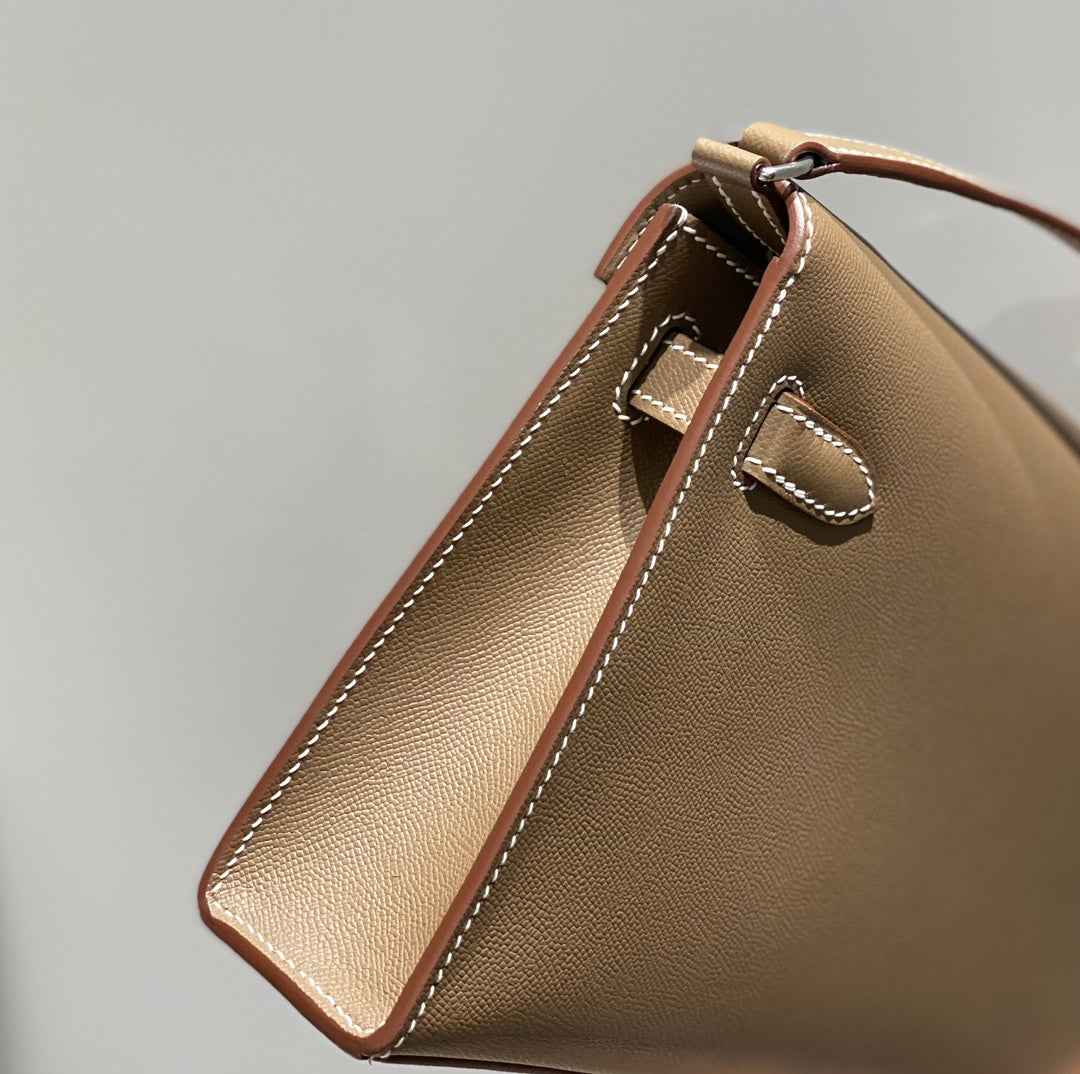 Hermes Kelly Bag Gray Epsom Leather Silver Hardware