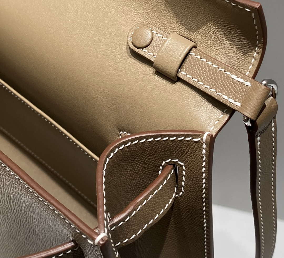 Hermes Kelly Bag Gray Epsom Leather Silver Hardware