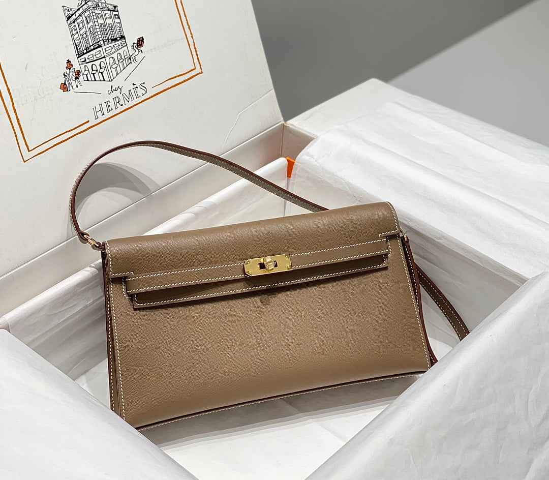 Hermes Kelly Bag Gray Epsom Leather Gold Hardware