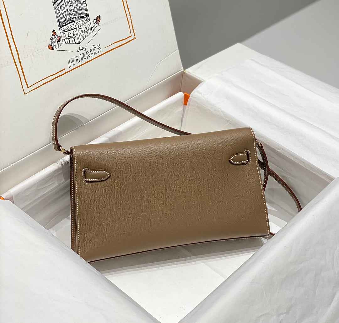 Hermes Kelly Bag Gray Epsom Leather Gold Hardware