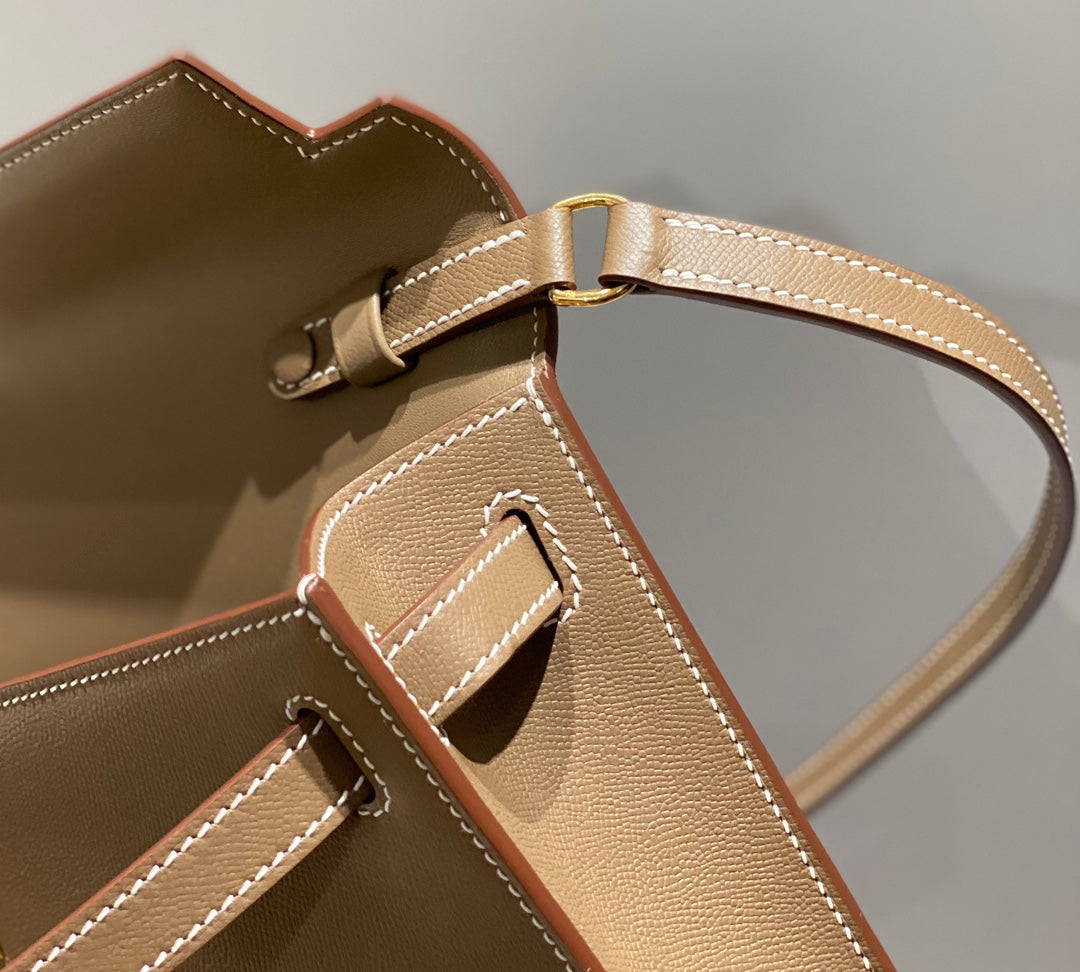 Hermes Kelly Bag Gray Epsom Leather Gold Hardware