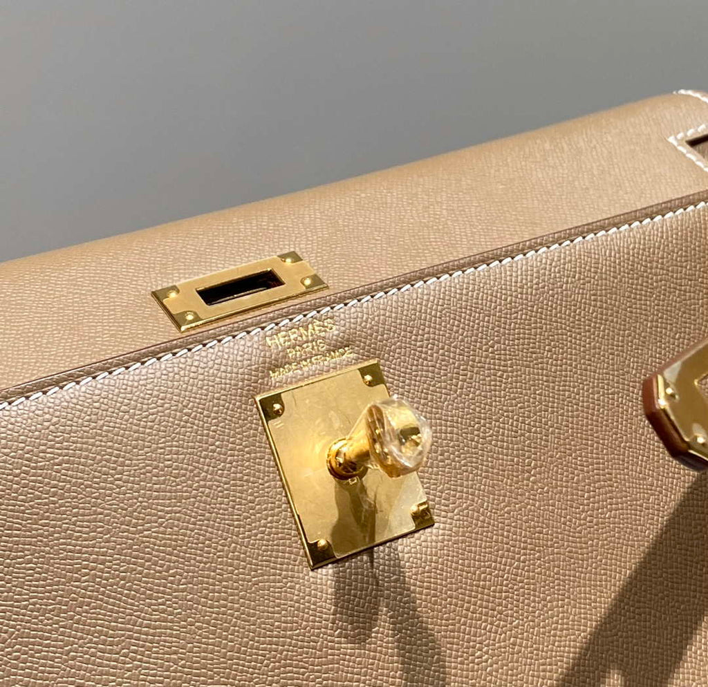 Hermes Kelly Bag Gray Epsom Leather Gold Hardware