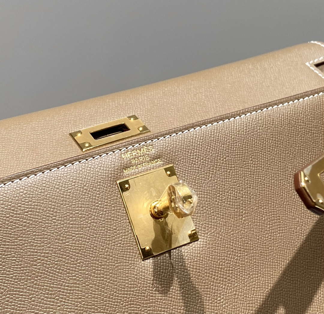 Hermes Kelly Bag Gray Epsom Leather Gold Hardware