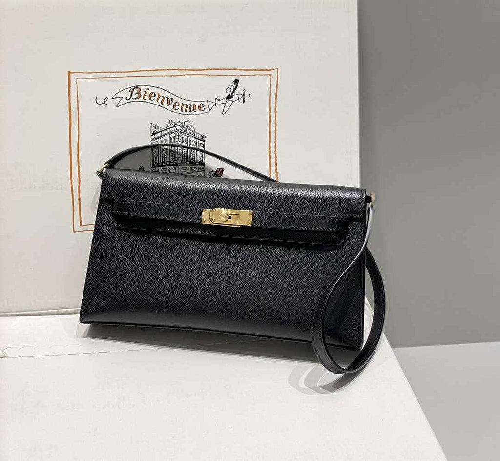 Hermes Kelly Bag Black Epsom Leather Gold Hardware