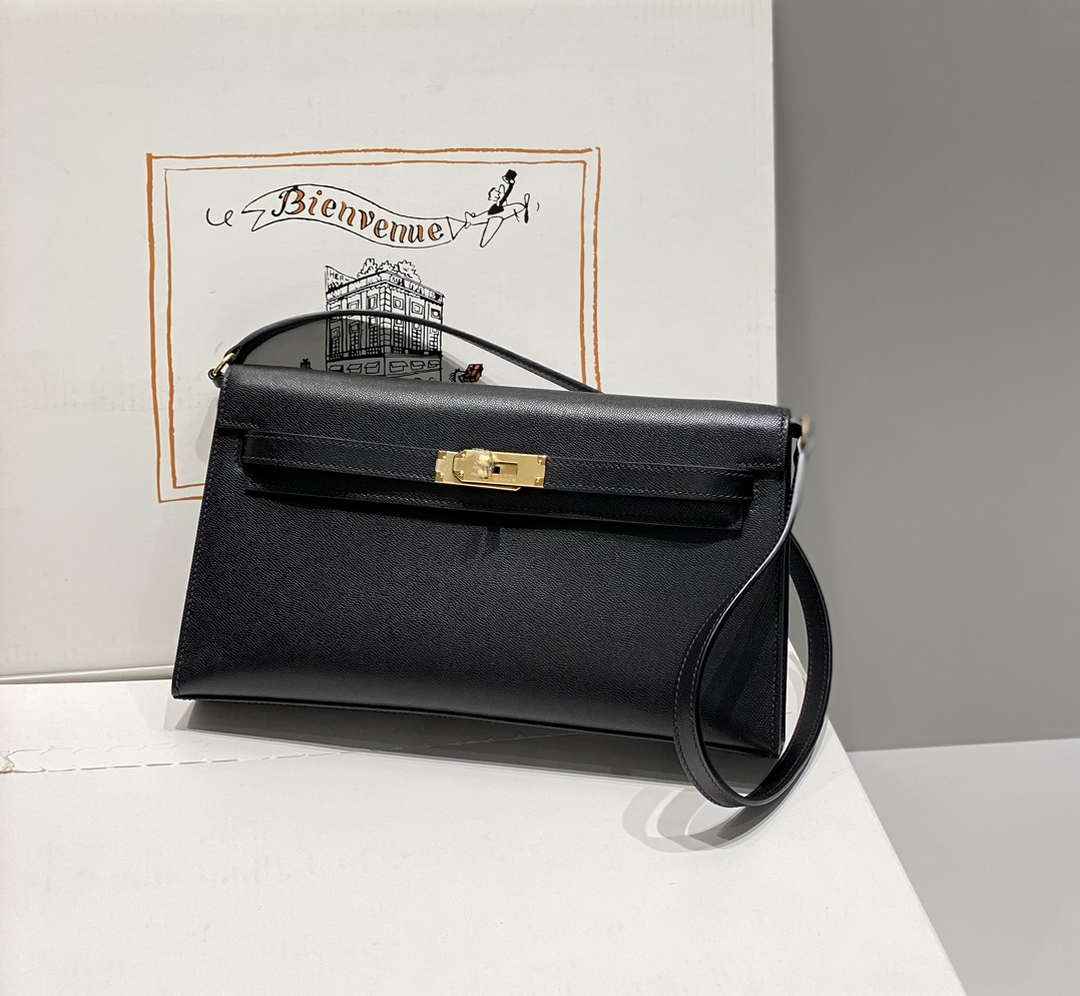 Hermes Kelly Bag Black Epsom Leather Gold Hardware