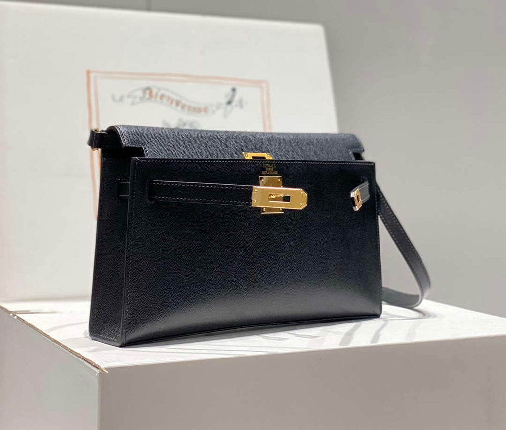 Hermes Kelly Bag Black Epsom Leather Gold Hardware