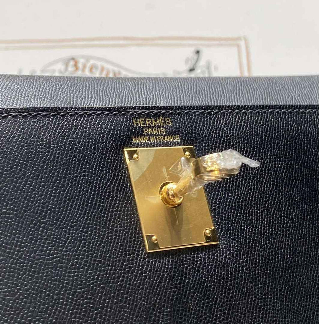 Hermes Kelly Bag Black Epsom Leather Gold Hardware