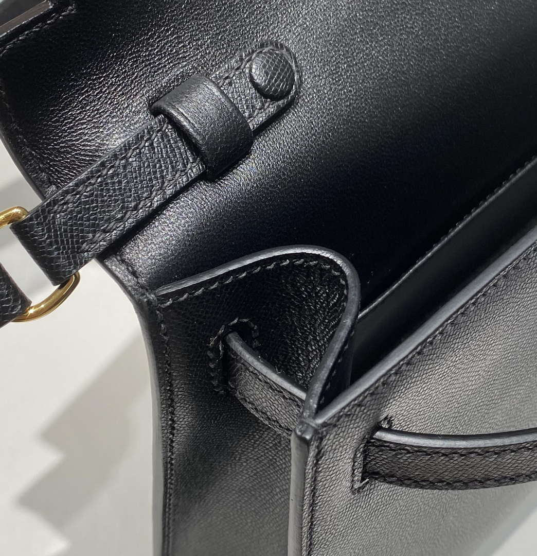 Hermes Kelly Bag Black Epsom Leather Gold Hardware