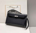 Hermes Kelly Bag Black Epsom Leather Silver Hardware