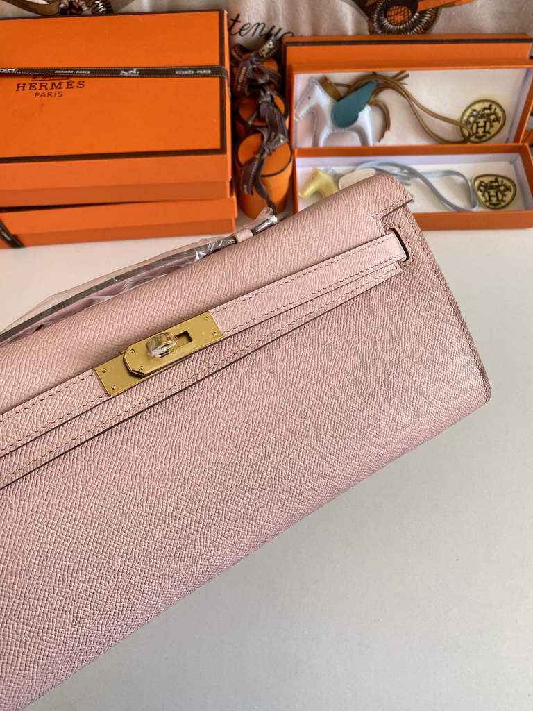 Hermès Kelly Cut Clutch 31cm Epsom Leather Light Pink Gold