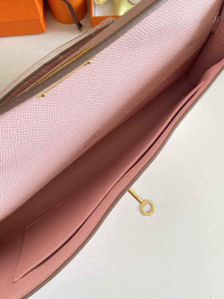 Hermès Kelly Cut Clutch 31cm Epsom Leather Light Pink Gold
