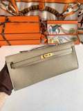 Hermès Kelly Cut Clutch 31cm Epsom Leather Light Gray Gold
