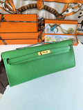 Hermès Kelly Cut Clutch 31cm Epsom Leather Gold Green