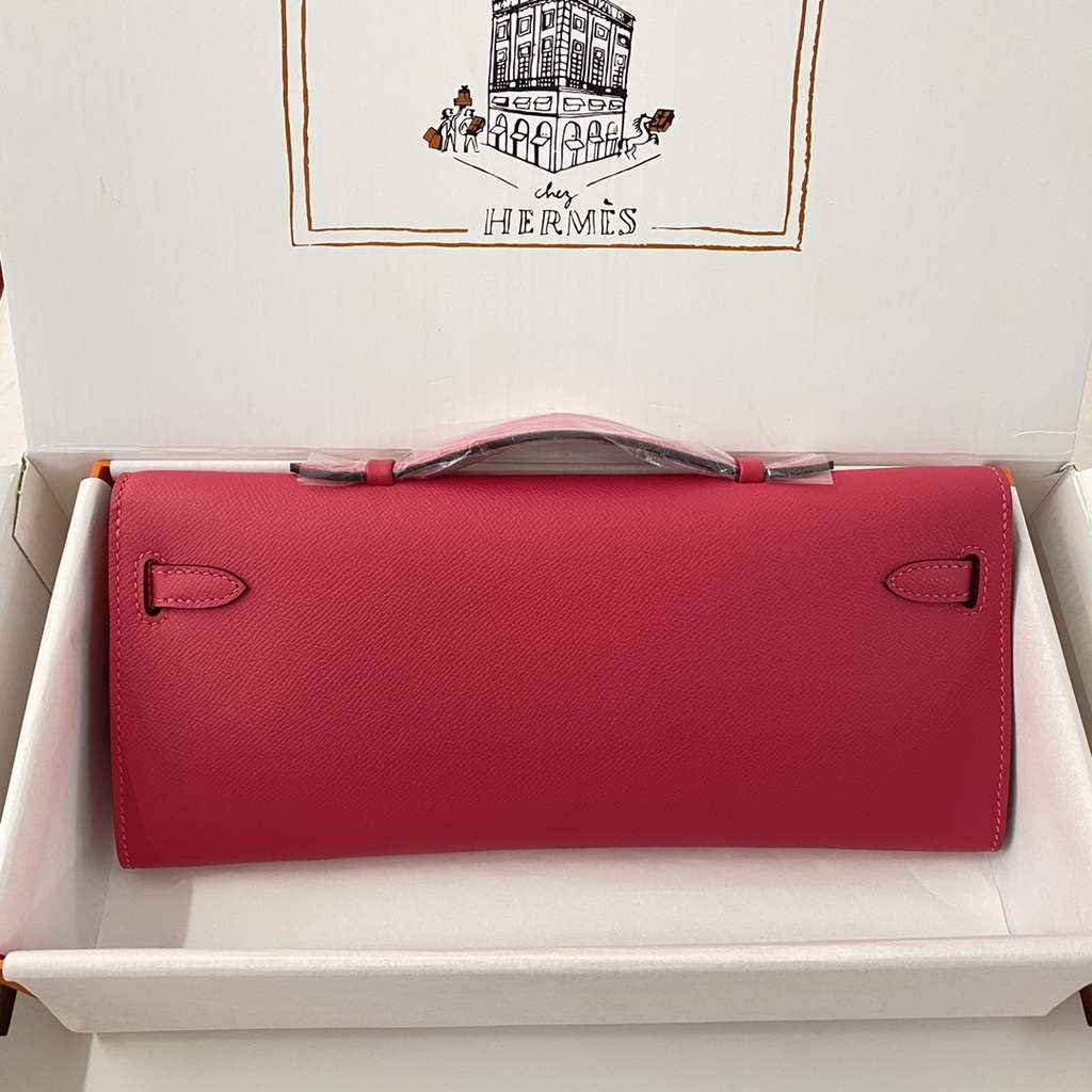 Hermès Kelly Cut Clutch 31cm Epsom Leather Plum Gold