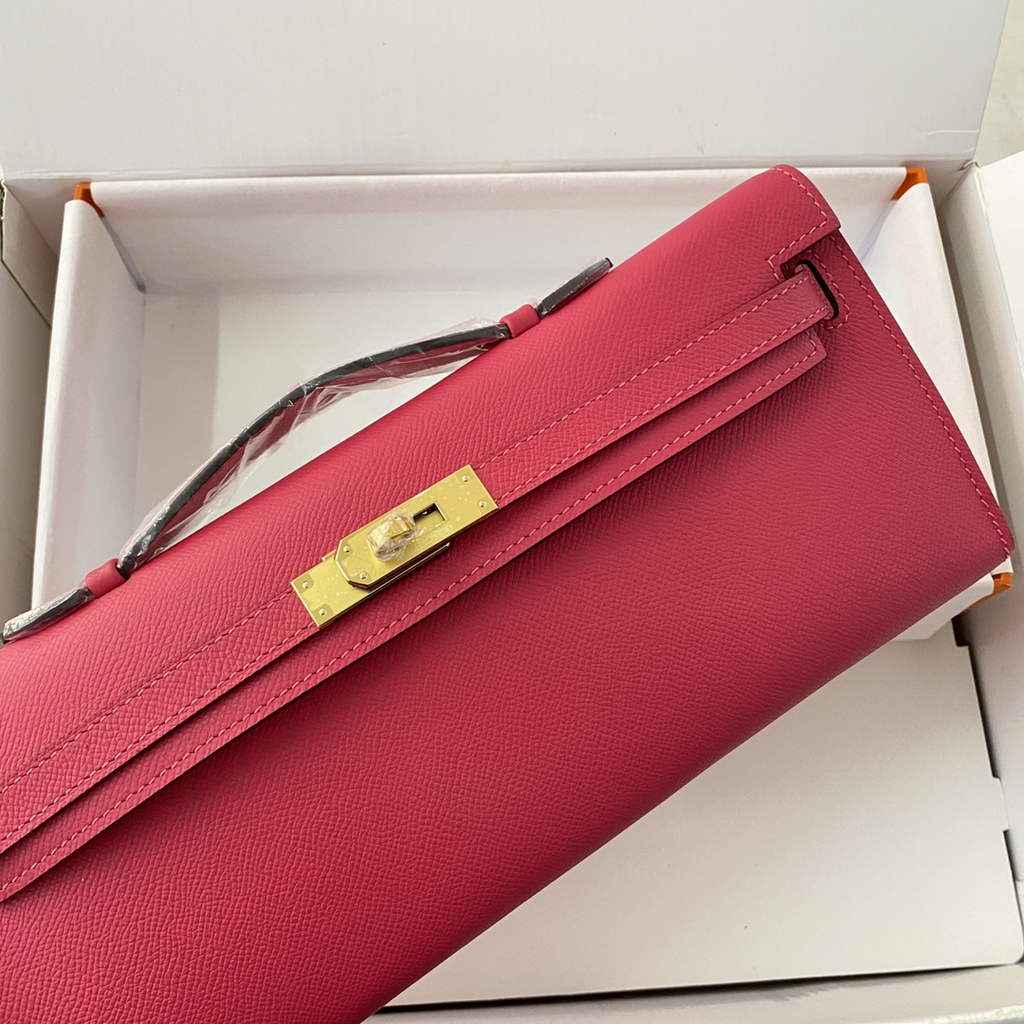 Hermès Kelly Cut Clutch 31cm Epsom Leather Plum Gold