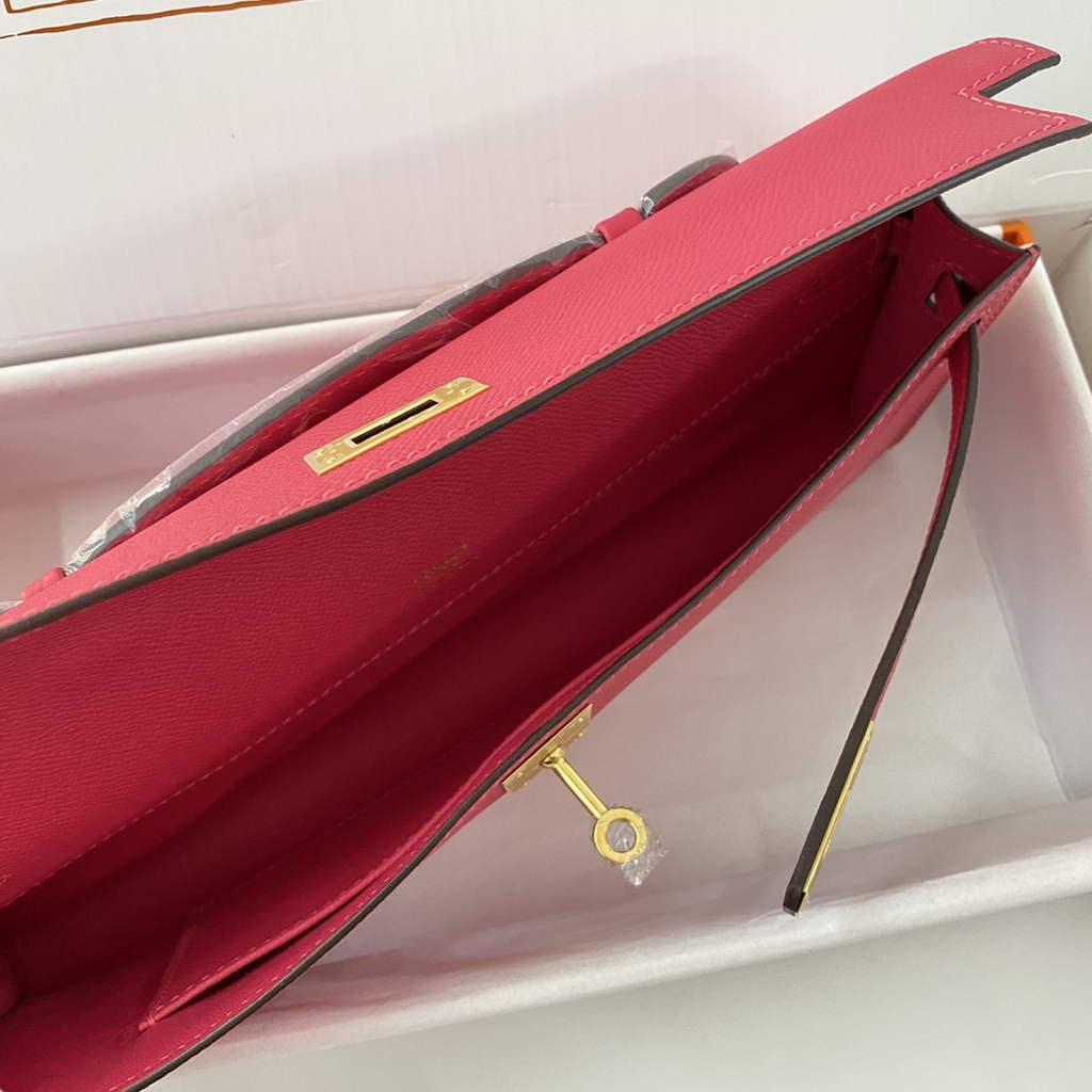 Hermès Kelly Cut Clutch 31cm Epsom Leather Plum Gold