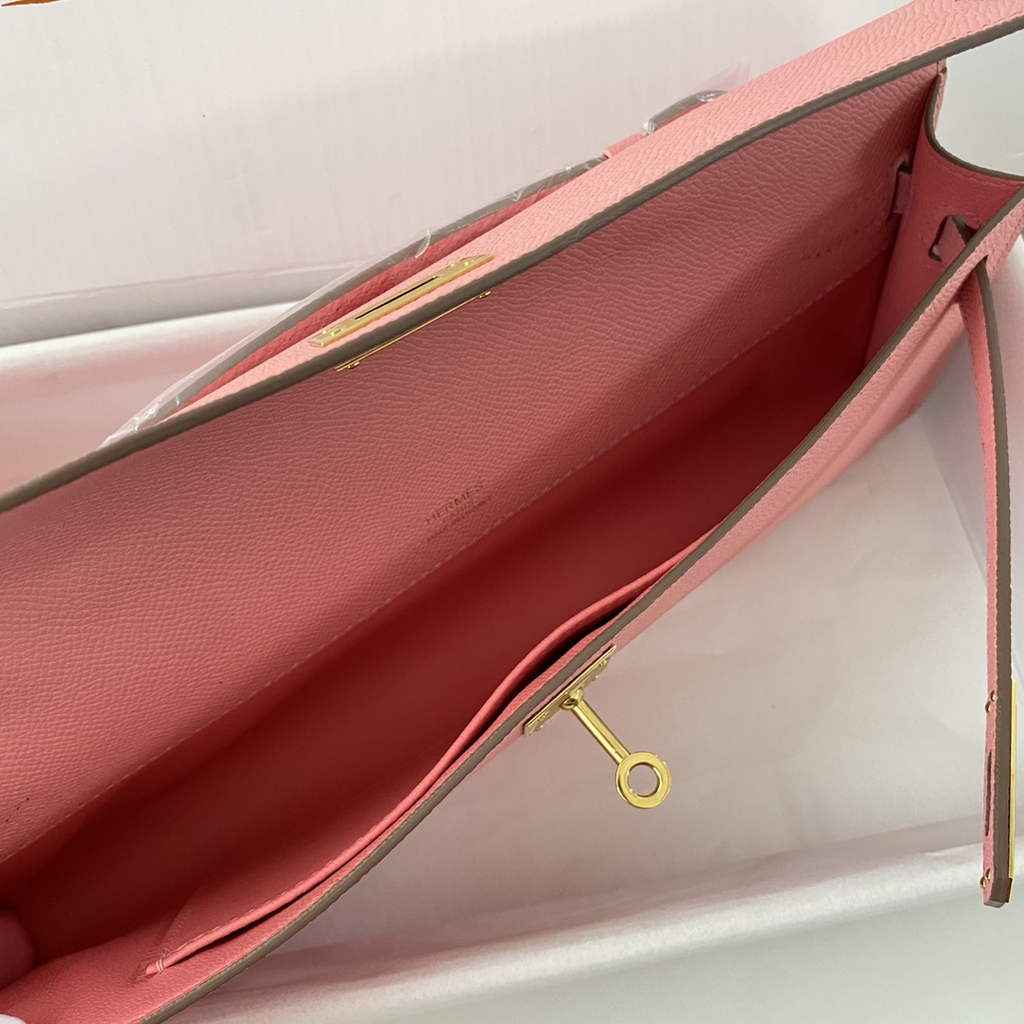 Hermès Kelly Cut Clutch 31cm Epsom Leather Pink Gold