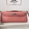 Hermès Kelly Cut Clutch 31cm Epsom Leather Pink Silver