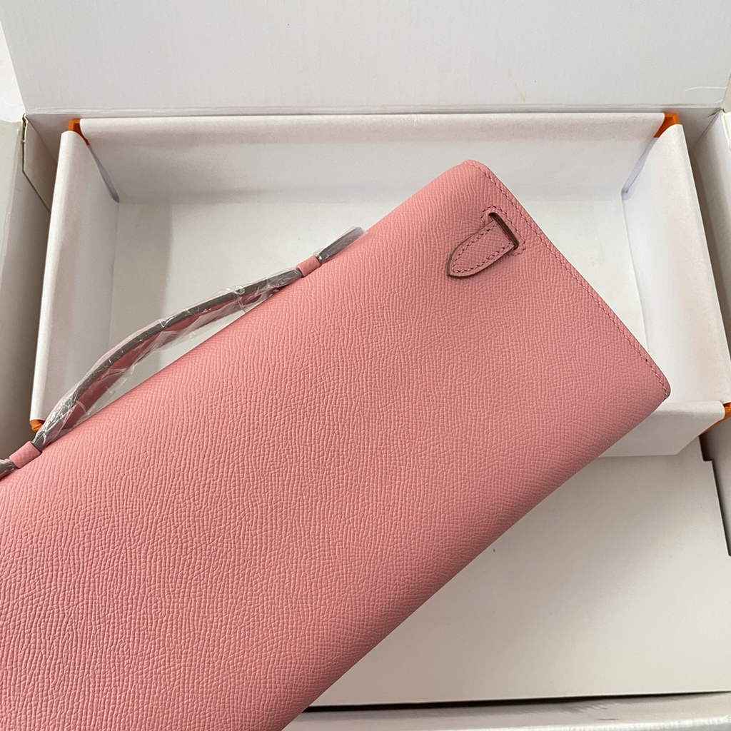 Hermès Kelly Cut Clutch 31cm Epsom Leather Pink Silver