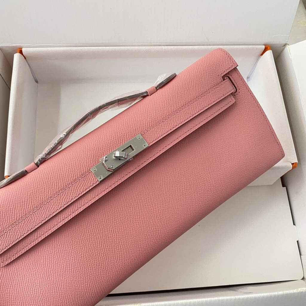 Hermès Kelly Cut Clutch 31cm Epsom Leather Pink Silver