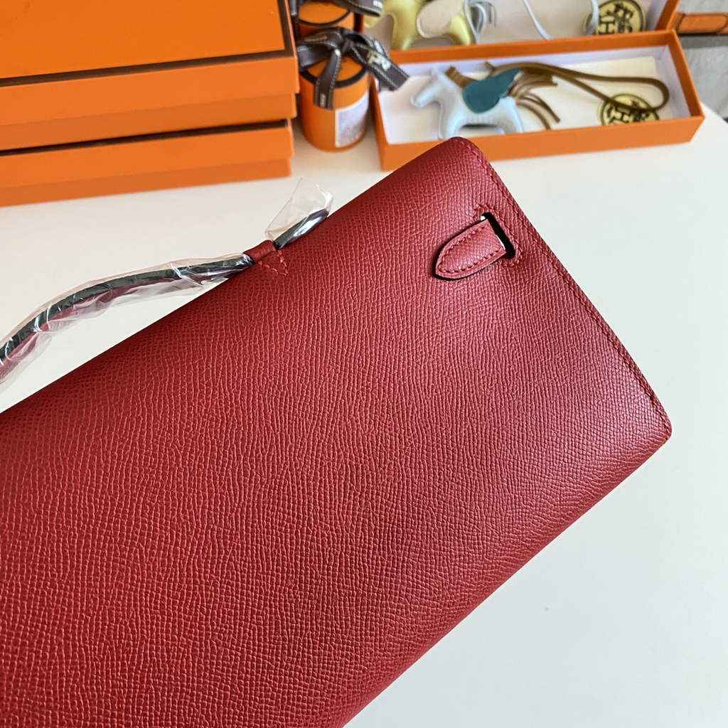 Hermès Kelly Cut Clutch 31cm Epsom Leather Red Gold