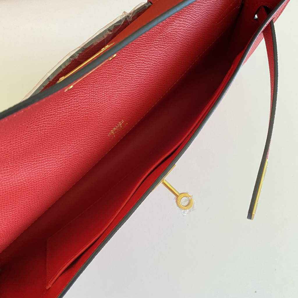 Hermès Kelly Cut Clutch 31cm Epsom Leather Red Gold