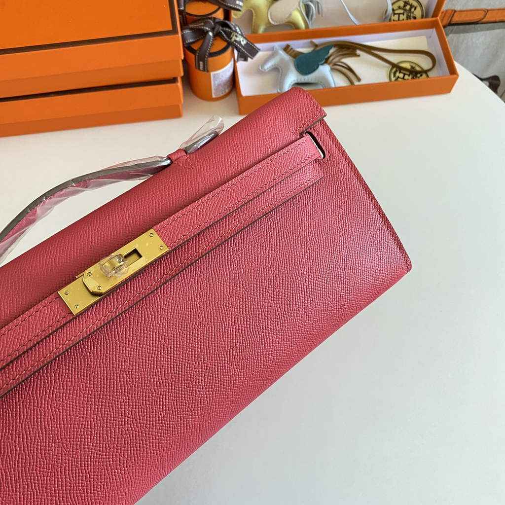 Hermès Kelly Cut Clutch 31cm Epsom Leather Pink Gold