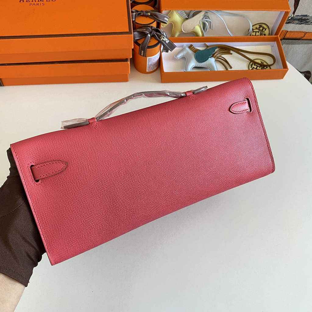Hermès Kelly Cut Clutch 31cm Epsom Leather Pink Gold