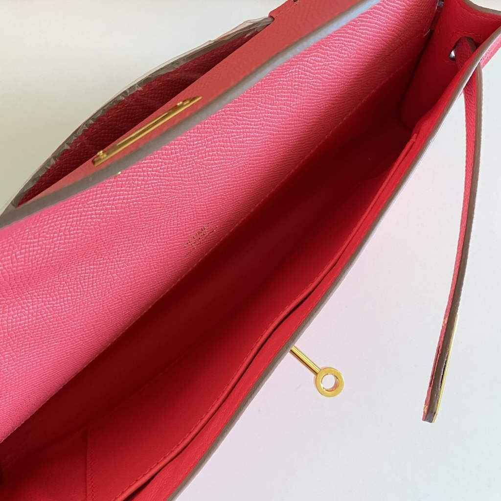 Hermès Kelly Cut Clutch 31cm Epsom Leather Pink Gold