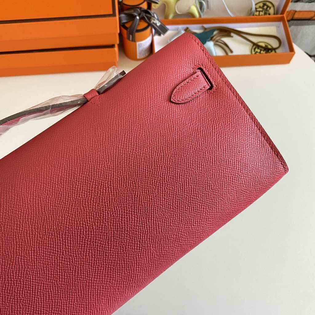 Hermès Kelly Cut Clutch 31cm Epsom Leather Pink Silver