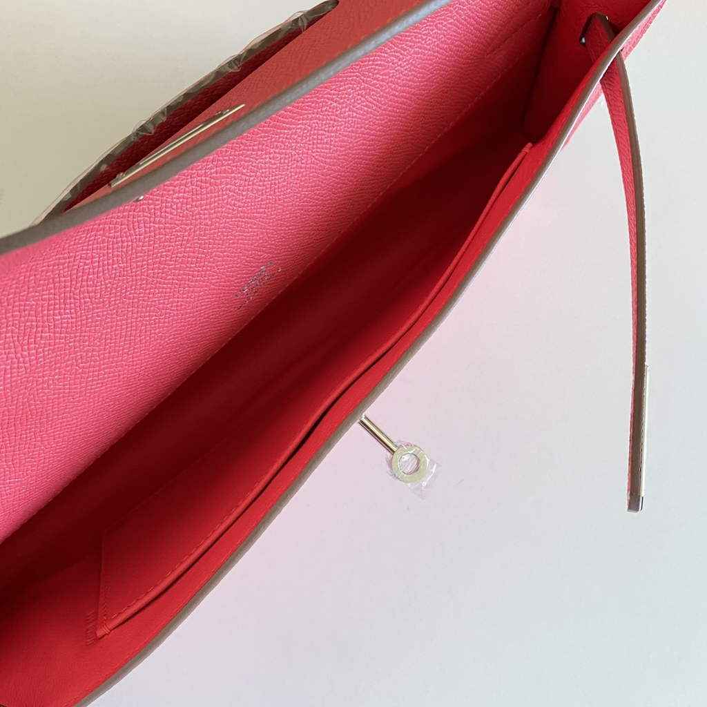 Hermès Kelly Cut Clutch 31cm Epsom Leather Pink Silver