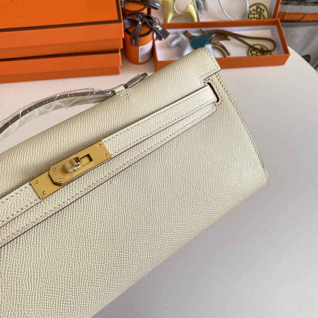 Hermès Kelly Cut Clutch 31cm Epsom Leather Beige Gold