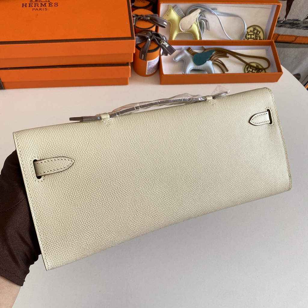 Hermès Kelly Cut Clutch 31cm Epsom Leather Beige Gold