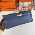 Hermès Kelly Cut Clutch 31cm Epsom Leather Navy Blue Gold