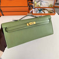 Hermès Kelly Cut Clutch 31cm Epsom Leather Green Gold