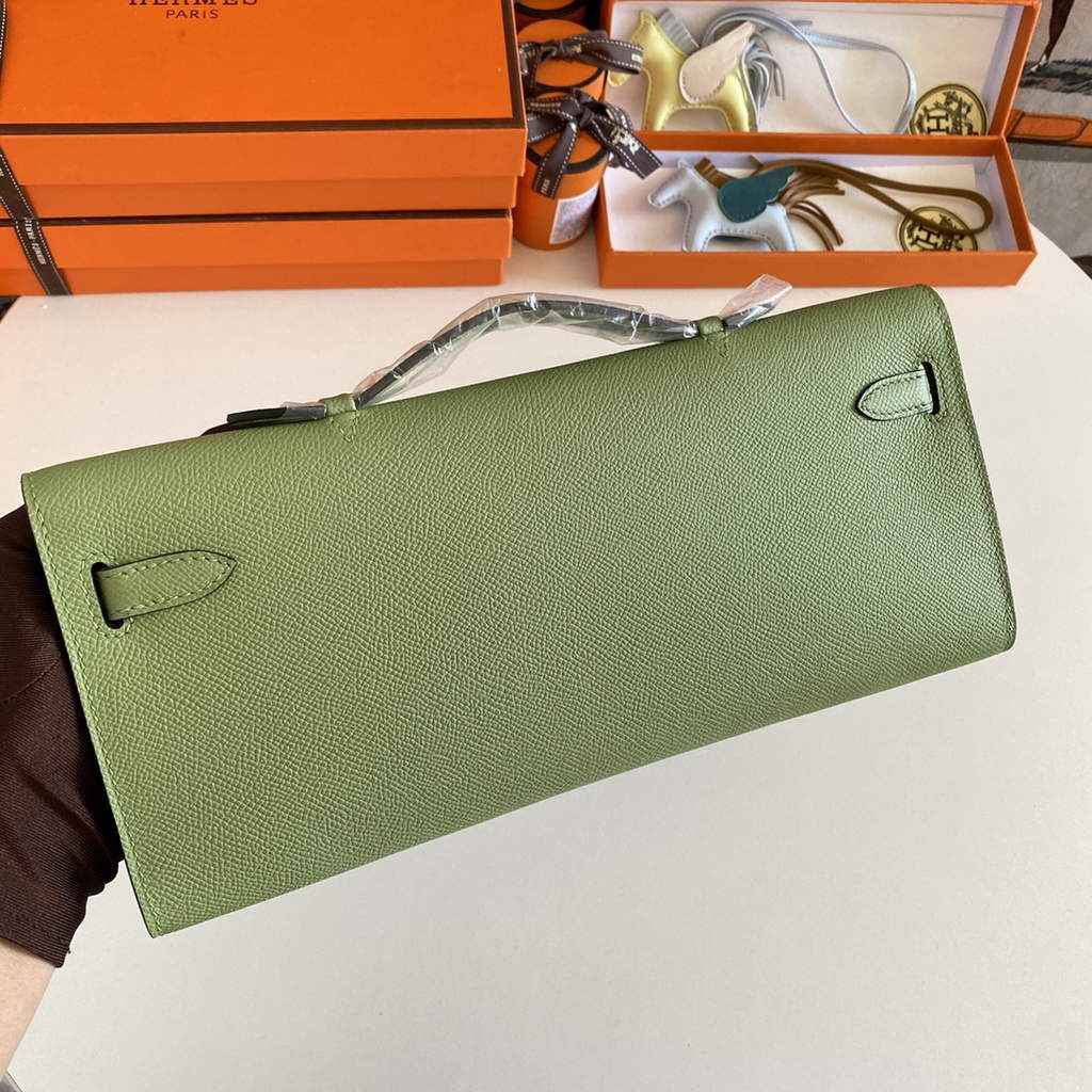 Hermès Kelly Cut Clutch 31cm Epsom Leather Green Gold