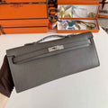 Hermès Kelly Cut Clutch 31cm Epsom Leather Dark Gray Silver