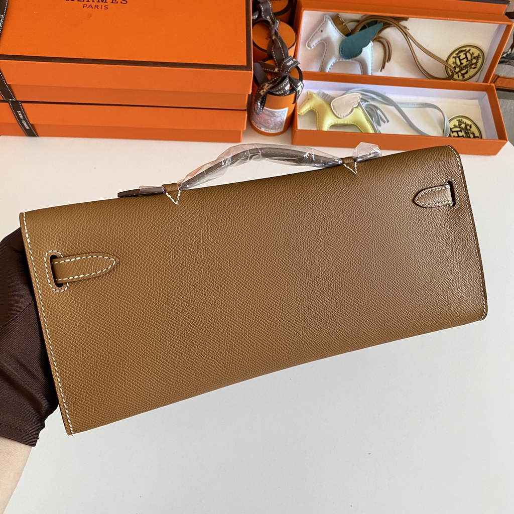 Hermès Kelly Cut Clutch 31cm Epsom Leather Light Brown Gold