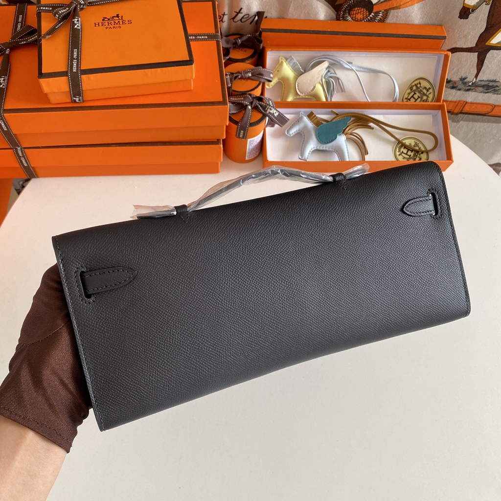 Hermès Kelly Cut Clutch 31cm Epsom Leather Black Silver