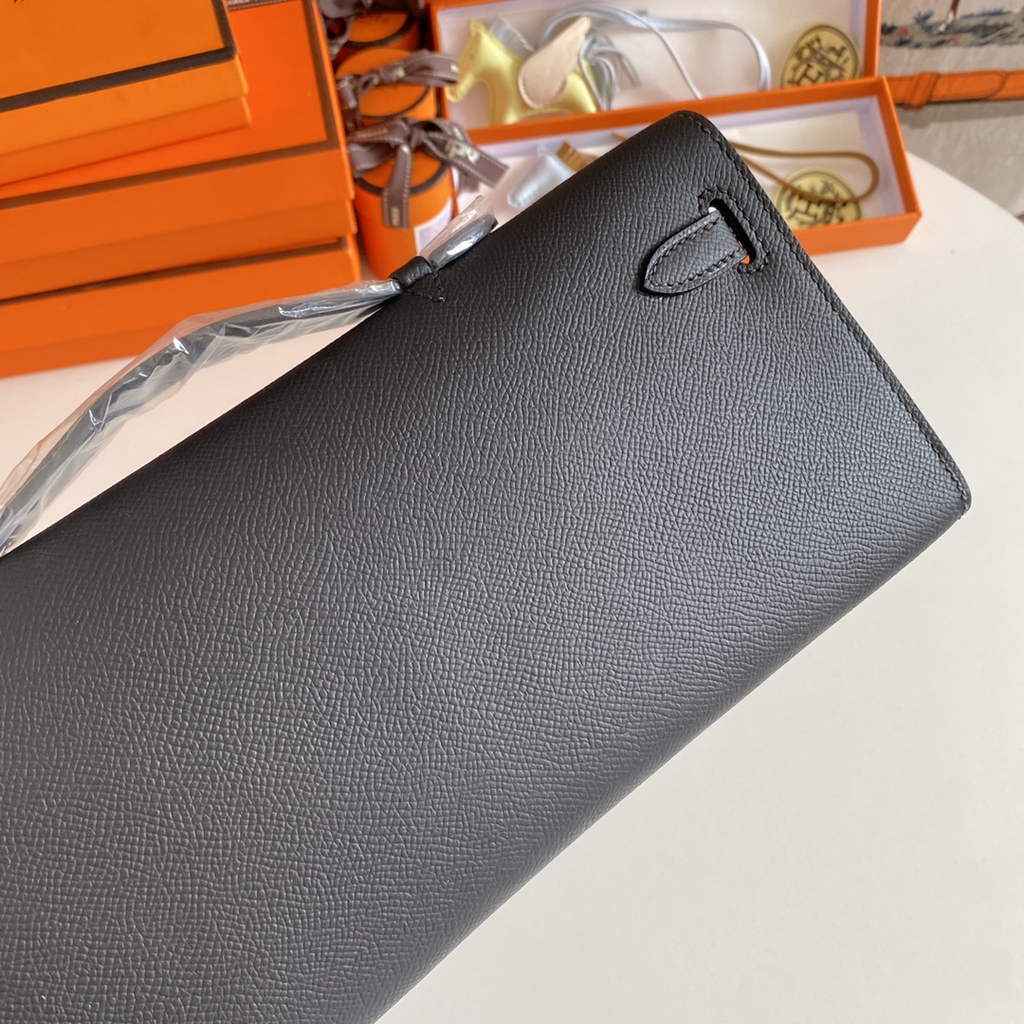 Hermès Kelly Cut Clutch 31cm Epsom Leather Black Silver
