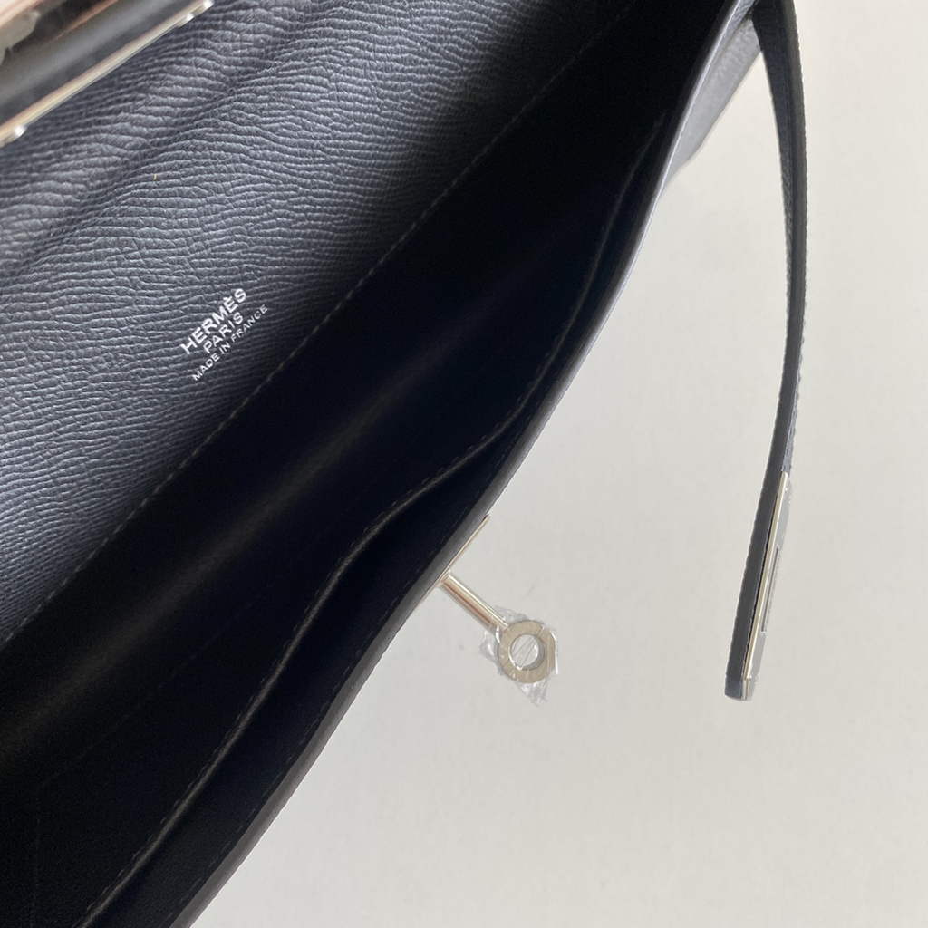 Hermès Kelly Cut Clutch 31cm Epsom Leather Black Silver