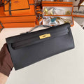 Hermès Kelly Cut Clutch 31cm Epsom Leather Black Gold