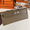 Hermès Kelly Cut Clutch 31cm Epsom Leather Gray Silver