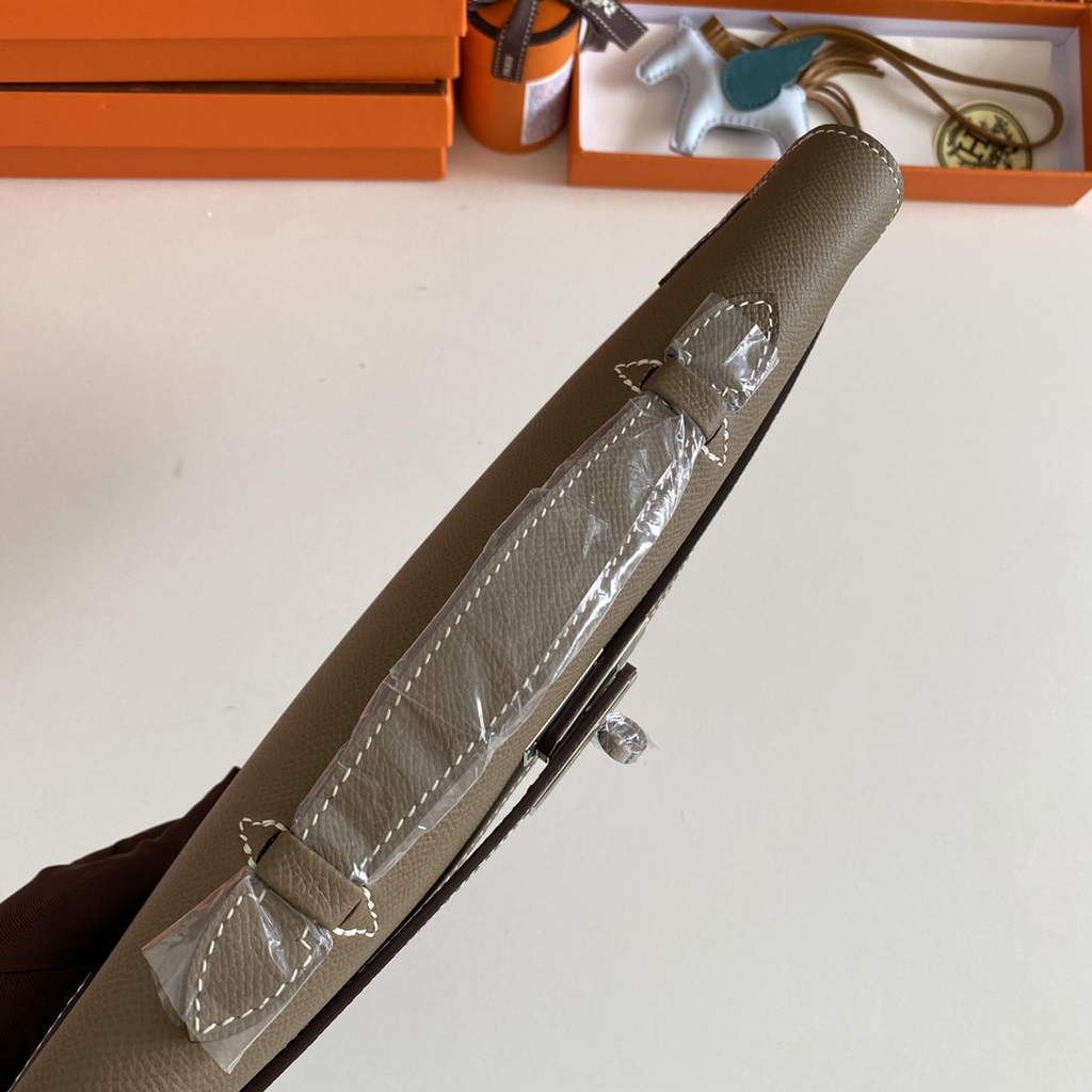 Hermès Kelly Cut Clutch 31cm Epsom Leather Gray Silver