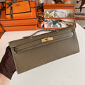 Hermès Kelly Cut Clutch 31cm Epsom Leather Gray Gold