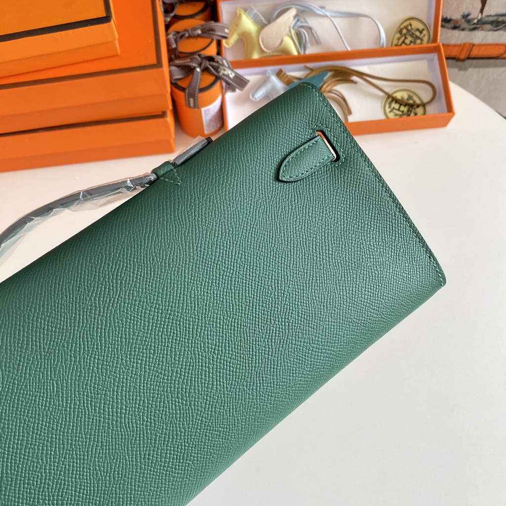 Hermès Kelly Cut Clutch 31cm Epsom Leather Dark Green Gold