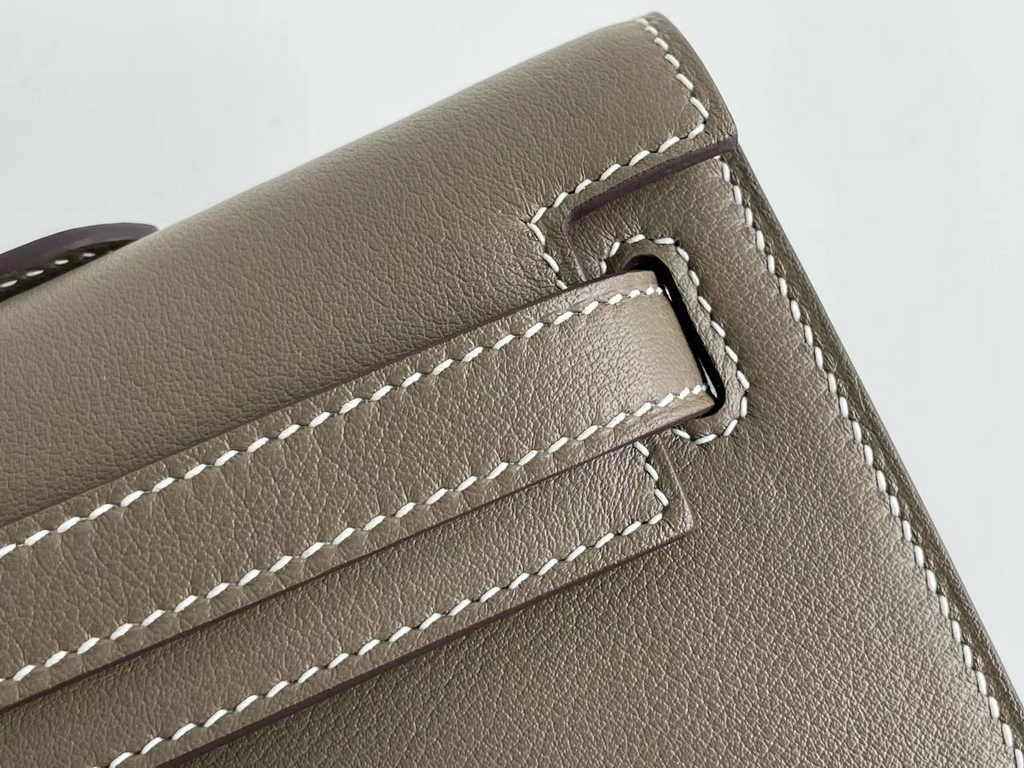 Hermès Kelly Cut Clutch 31cm Swift Leather Gray Silver