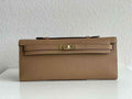 Hermès Kelly Cut Clutch 31cm Swift Leather Kakhi Gold