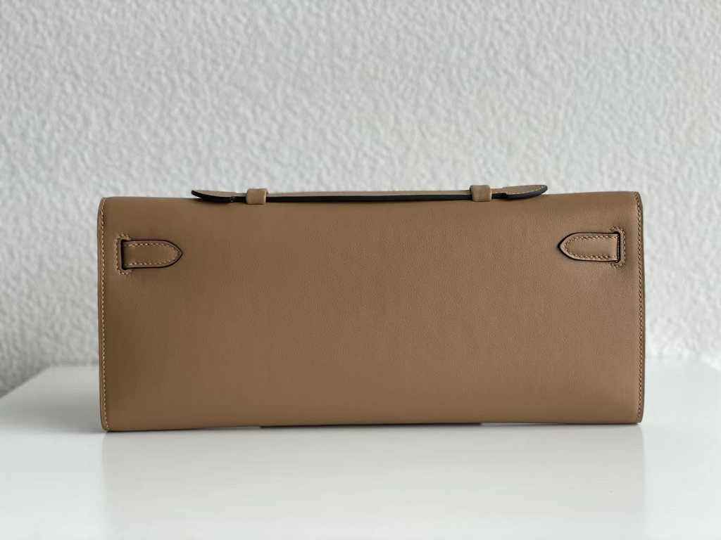 Hermès Kelly Cut Clutch 31cm Swift Leather Kakhi Gold