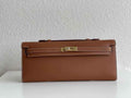 Hermès Kelly Cut Clutch 31cm Swift Leather Brown Gold